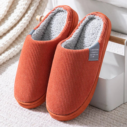 Winter Women'S Cotton Slippers Indoor Slippers  Women Men Winter Thick Sole House Warm Couples Home Non-Slip soft shoes