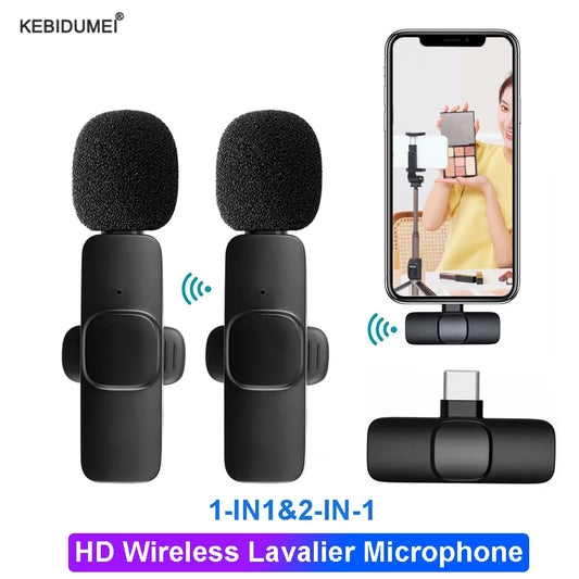 Wireless Lavalier Microphone Live Broadcast Game Mic Noise Cancelling Audio Video Recording Mini Mic for iPhone Android Xiaomi