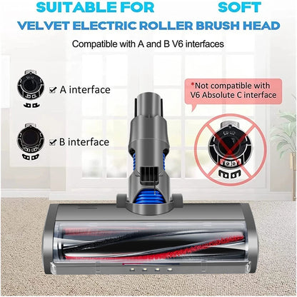 Electric Roller Brush Motorized Turbo Compatible with Dyson V6 DC58 DC59 DC61 DC62 Quick Release with Bristle Roller for Carpet