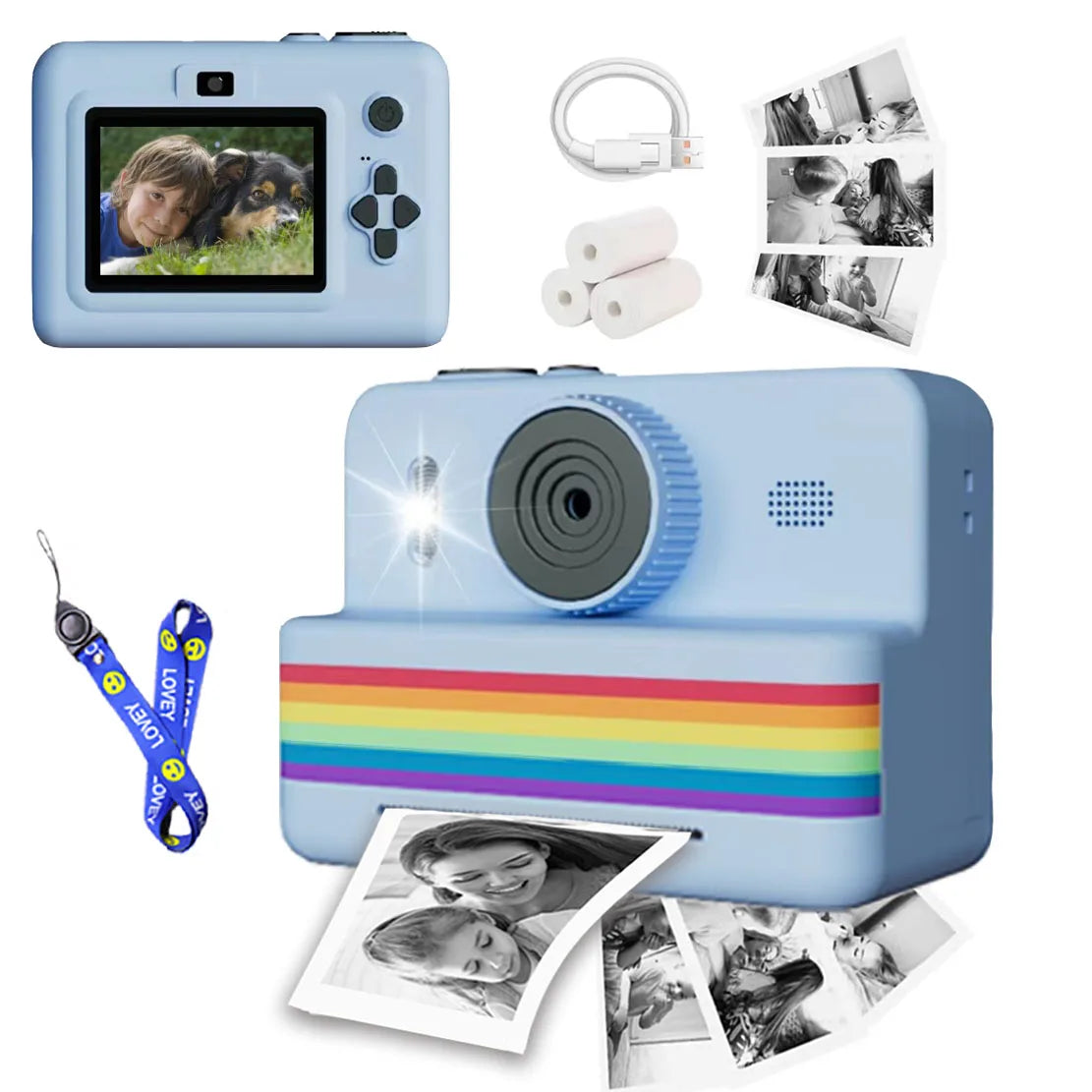 Instant Print Camera For Photography Mini Printer Portable Thermal Digital Children Photo Kids Camera 2.8inch HD Video Toy Gifts