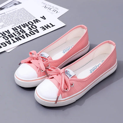 Women's Canvas Small White Shallow Cut Summer Flat Sport Casual Ladies Soft Shoessneakers Zapatillas Deporte Platform Sneakers