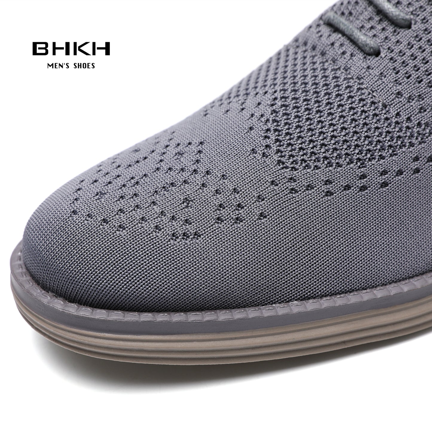 BHKH 2024 Breathable Knitted Mesh Casual Shoes Lightweight Smart Casual Shoes Office Work Footwear Men Shoes