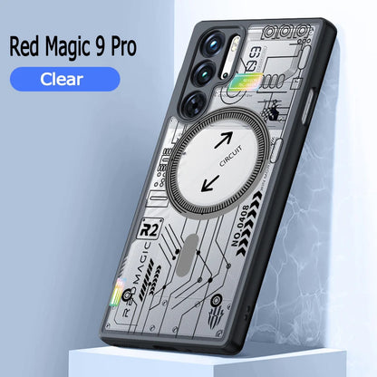 Transparent Phone Case For Red Magic 10 10S 9 9S 8 8S Pro Plus Shock Fall Prevention Acrylic Case 3.Circuit