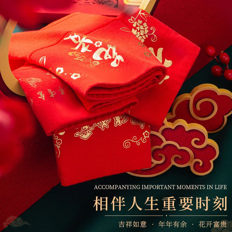 2025 New Year Good Luck Women's Cotton Undies Antibacterial High Waist Lingerie Underwear Breathable Briefs Chinese Red Panties