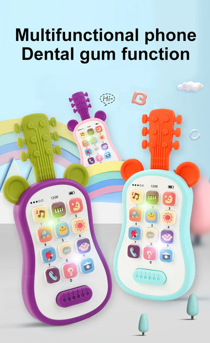 Baby Early Education Toys Guitar phone Sound Toys Kid Multi functional Music Phones Analog Phones story machine for Children