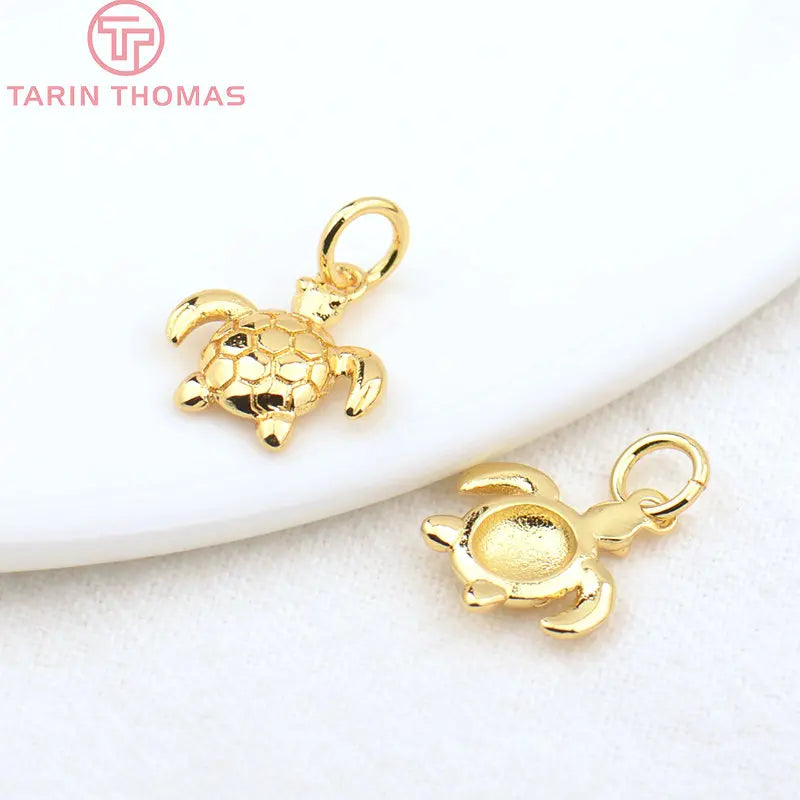 (129) 12x23MM 24K Gold Color Plated Brass Fish Charms Pendants High Quality Jewelry Accessories