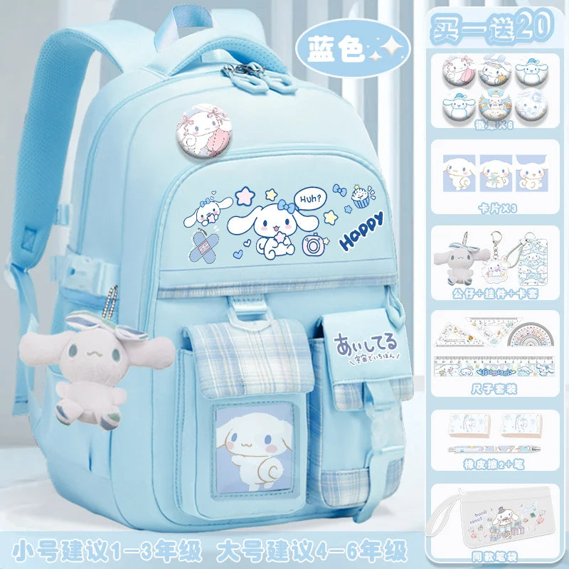 2024 new Sanrio Yugui Dog Schoolbag Schoolgirl Grade 1-6 high-capacity high-appearance minus load school backpack