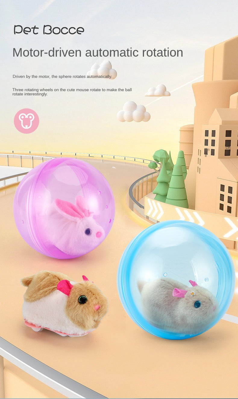 New Popular Electric Rabbit Hamster Rolling Ball Playing Cat Electronic Plush Dog Cat Machine Pet Toys