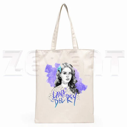 Lana Del Rey LOGO Printed Graphic Hipster Cartoon Print Shopping Bags Girls Fashion Casual Pacakge Hand Bag