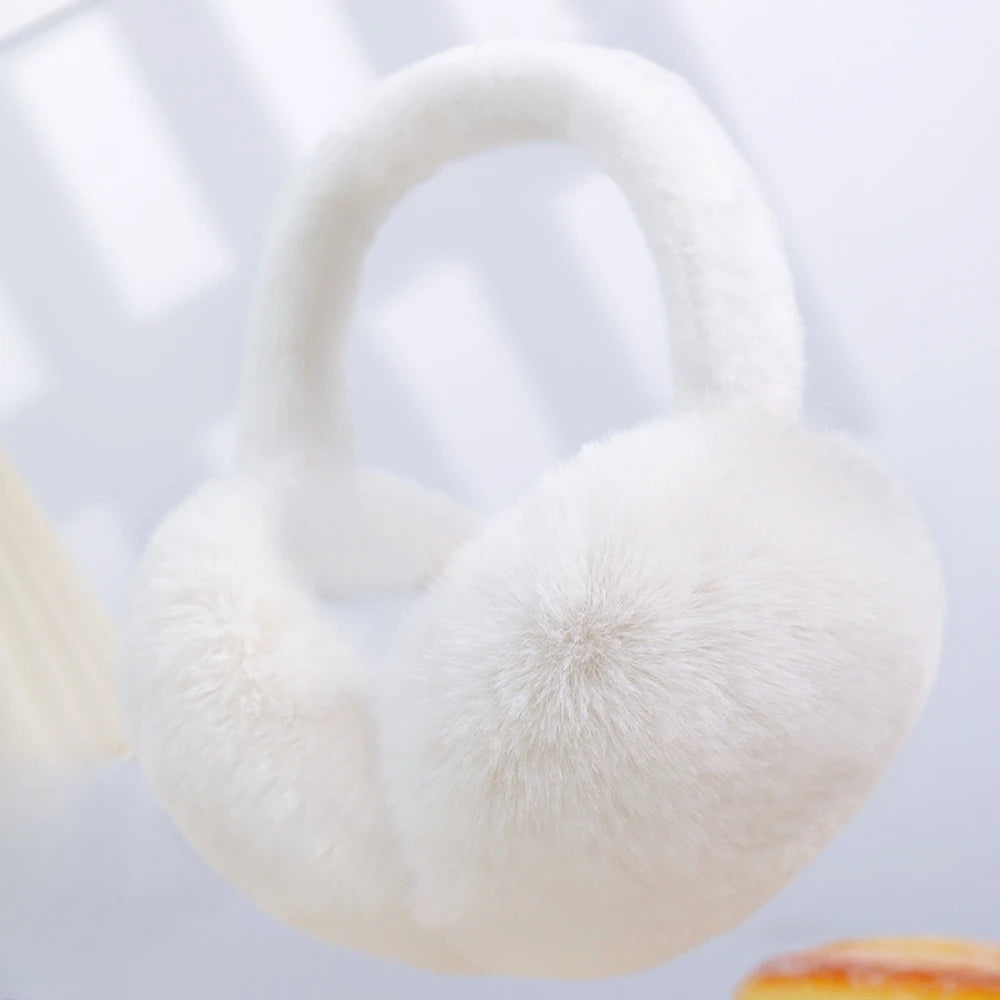 Foldable Plush Earmuffs Women Winter Warm Earflaps Unisex Portable Ear Headphone Outdoor Fashion Solid Color Frostproof Earcover