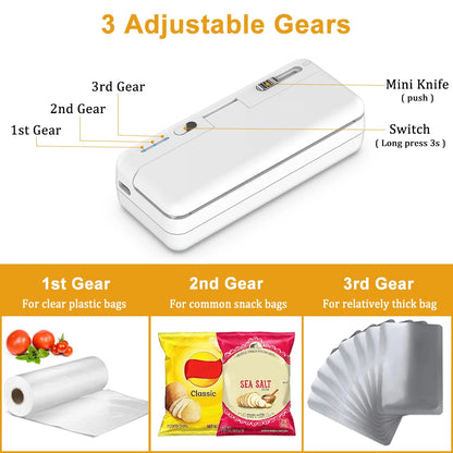 Mini Heat Bag Sealing Machine Clip Bag Handheld Food Sealer USB Rechargable Food Packaging Heat Sealer Plastic Package Sealer