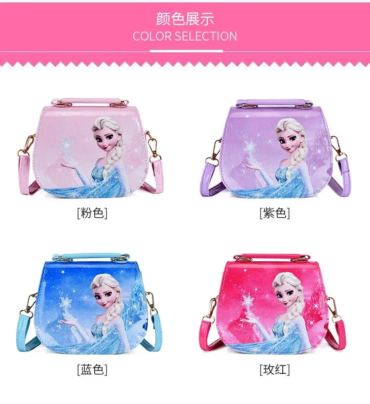 Cute cartoon anime Elsa princess messenger bag fashion girl handbag small bag baby shoulder messenger bag