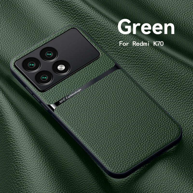 Back Leather Case Cover for Xiaomi Poco X6 Pro Car Holder Magnetic Leather Case Xiaomi Poco X6 Pro Mobile Phone Sets Poco X6 Pro