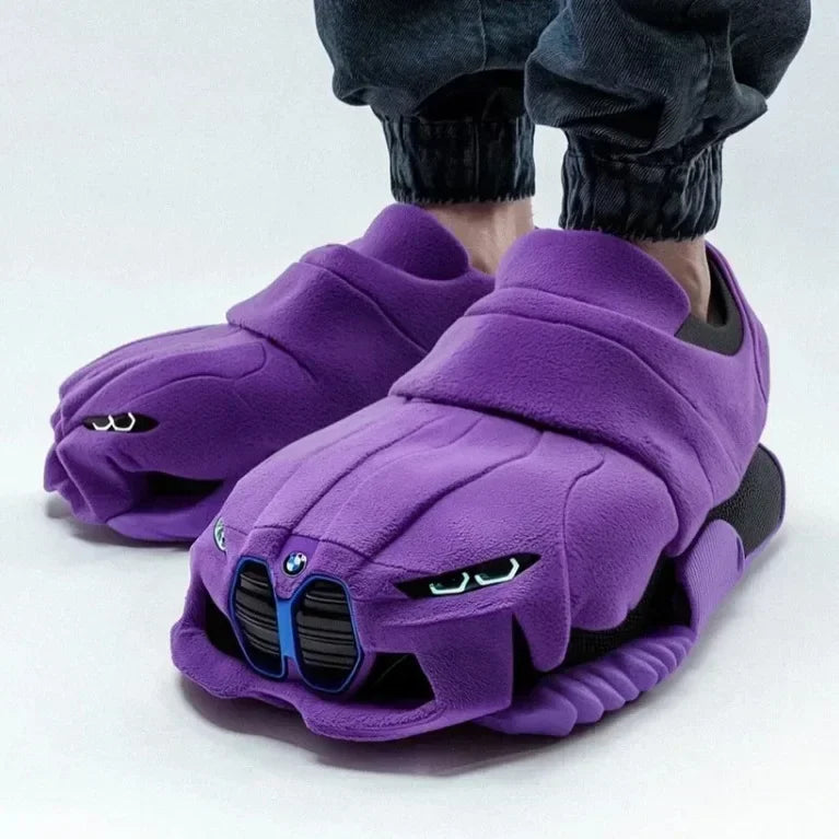 2025 New Car Schuhe Applicable to porsche plush car slippers Racing BMW Racing plush slippers toy Christmas Gifts