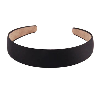 1/2 stücke Plain 3CM Breite Satin Stirnband Mädchen Stoff Überzogene Harz Haarbänder Kunststoff Haar Hoop Kinder Elastische Bänder Haar Zubehör