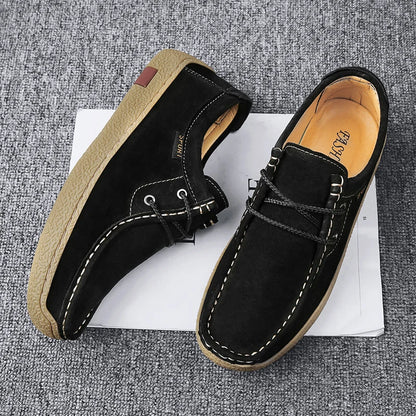 New Men's Casual Shoes Luxury Handmade Suede Leather Sneakers 2024 Tooling Antiskid Men Footwear Platform Outdoor Shoes Loafers