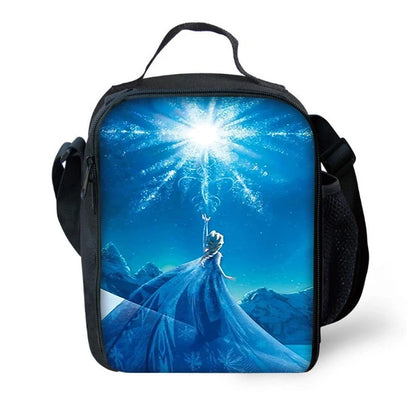 Frozen Princess Elsa Child School Backpack with Lunch Bags ,Pencil Bags ,Cartoon School Bags for Boys Girls Best Gift