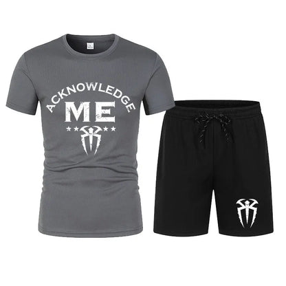 Men's Roman Reigns ''Acknowledge Me'' T-Shirt Shorts Set Summer Short Sleeve Man Overiszed Suits 2024 New Fashion Clothing Sets