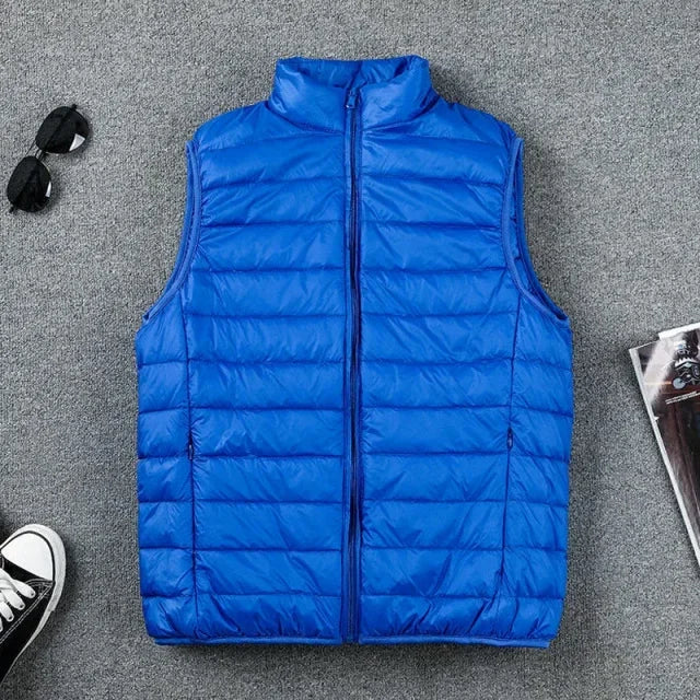 2024 Ultralight Sleeveless Puffer Vest Jacket Ultra Thin Warm Lightweight Down Jacket Waistcoat Winter Men Duck Down Vest Coats