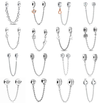 New 925 sterling silver cool and shiny split chain buckle boutique charm pendant suitable for original DIY bracelets DIY jewelry