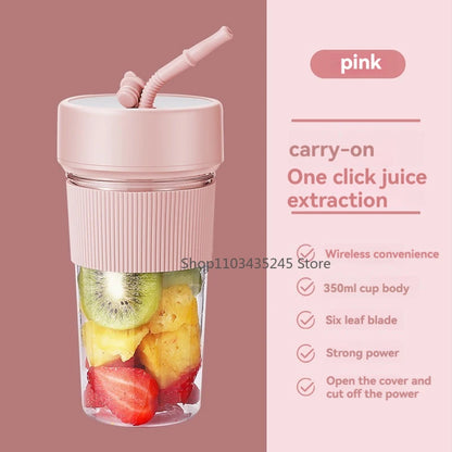 500ML Electric Juicer Portable Smoothie Blender 6 Knife Mini Blenders USB Wireless Rechargeable Mixer Juicers Cup For Travel