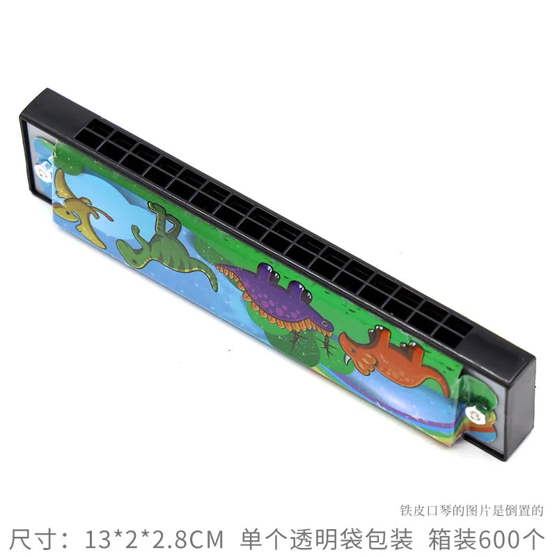 16 Holes Cute Harmonica Musical Instrument Montessori Educational Toys Cartoon Pattern Kids Wind Instrument Gift for Boy Girl