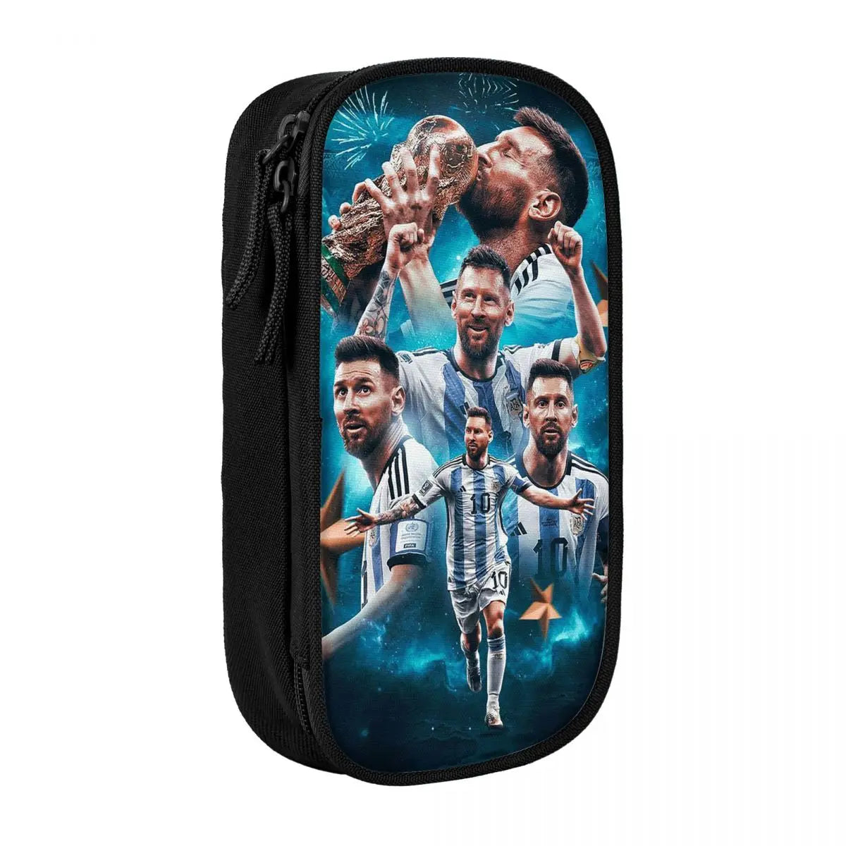 Football Messi Pencil Cases for Fan Soccer Lover Messied Pen Holder Bag Student Big Capacity Students School Gifts Pencil Pouch