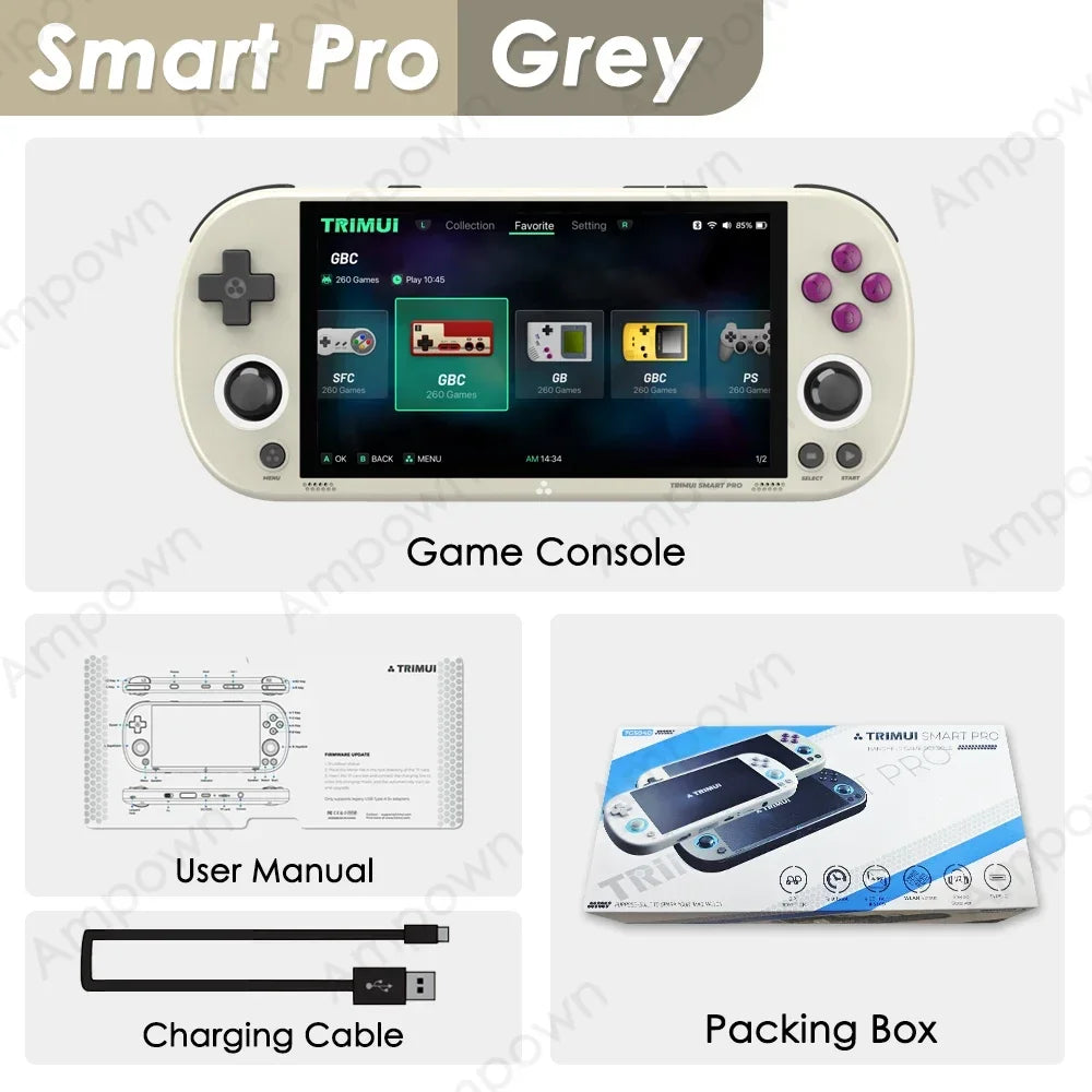 Trimui Smart Pro Handheld Game Console 4.96''IPS Screen Linux System Joystick RGB Lighting Smartpro Retro Video Game Player Gift