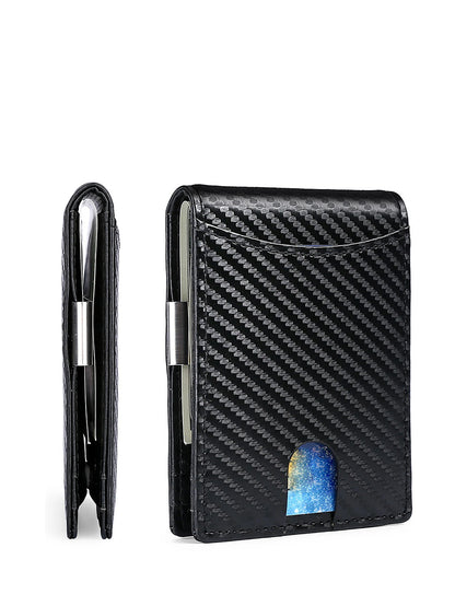 2024 New Microfiber Simple Carbon Fiber Wallet Men's Credit Card Holder Wallet