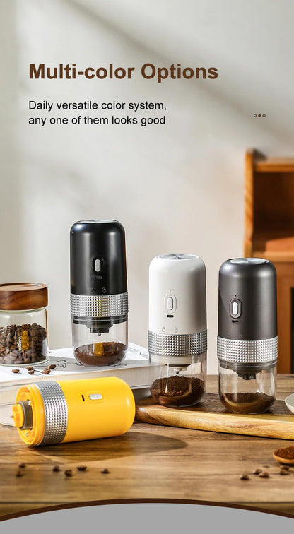 Electric Coffee Bean Grinder USB Charging Mini Coffee Bean Mill Grinder Espresso Spice Grinder for Kitchen