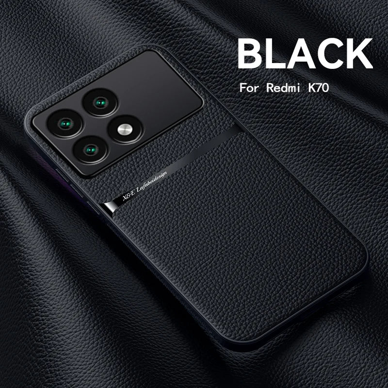 Back Leather Case Cover for Xiaomi Poco X6 Pro Car Holder Magnetic Leather Case Xiaomi Poco X6 Pro Mobile Phone Sets Poco X6 Pro