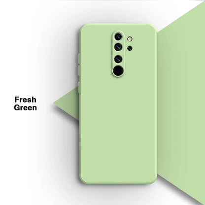 Simple Original Phone Case for Xiaomi Redmi Note8 Note 8 Pro 8Pro Soft Candy Square Liquid Silicone Internal Flocking Back Cover