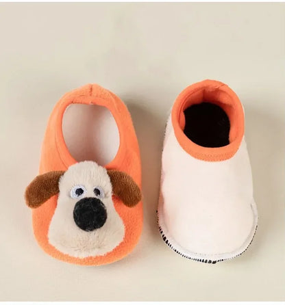 Thickened Cute Puppy Baby Floor Socks Anti Slip Soft Soles Cartoon Early Education Baby Shoes Baby Walking Shoes, Sock Covers