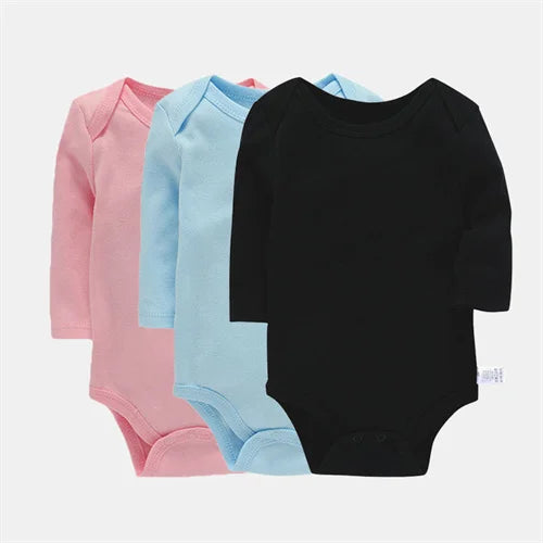 Lawadka 3Pieces/lot Bodysuit For Newborns Cotton Long Sleeve Infant Baby Girls Boys Jumpsuit Soft Solid Baby's Rompers 3-24Month