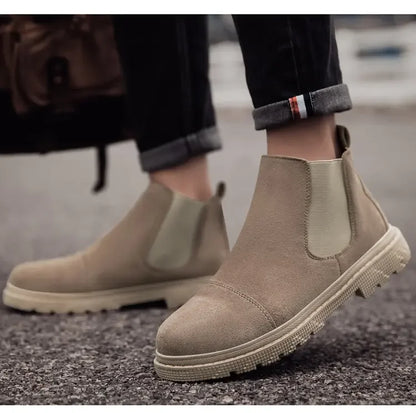 Classic Chelsea Boots for Men British Retro Short Boots Fashionable Versatile Casual Boots Brand High Top Casual Walking Shoes