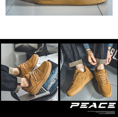 2024 New Men’s Casual Sports Shoes Comfortable in All Seasons Breathable Versatile Sneakers Khaki Air Force Flat Shoes for Men