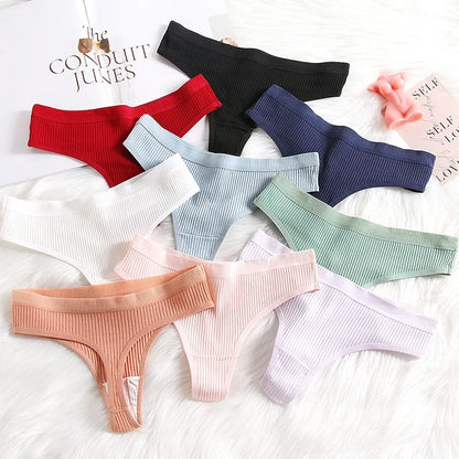 4Pcs Women's Panties G-Strings Set Fashion New Striped Soft Cotton Underwear Sexy Lingerie Sports Comfortable