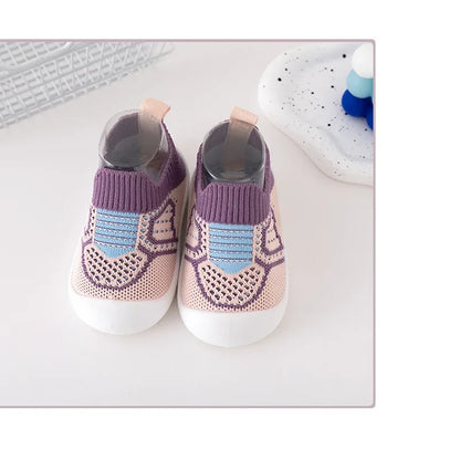 Children's New Toddler Shoes Explosion Spring and Fall Leisure The Baby Board Shoes Soft Soles Stirrups Korean Flyknit Shoe