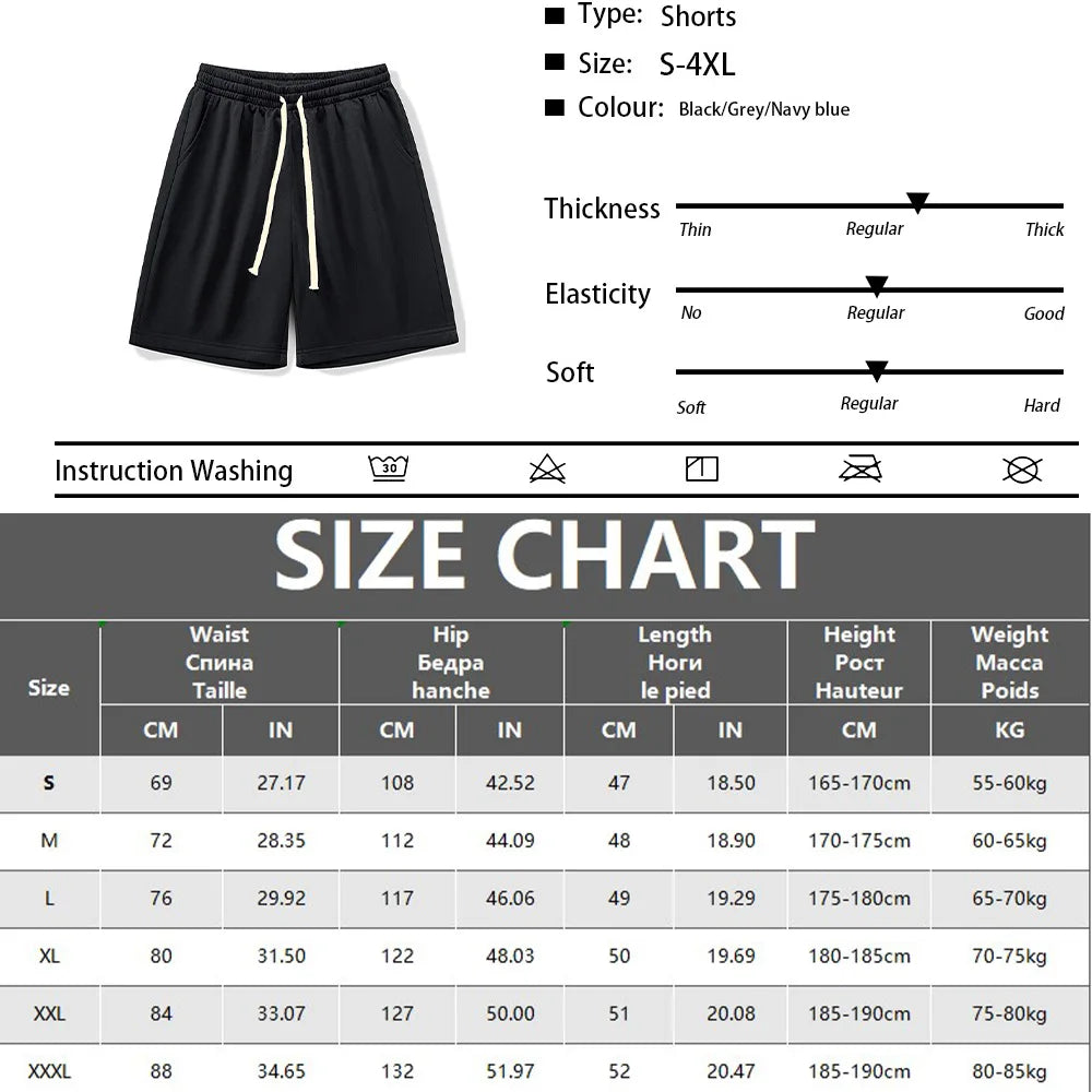 Men's Letter Print Drawstring Waist Loose Fit Shorts New Fitness Sports Shorts Men Gym Breathable Casual Sports Shorts