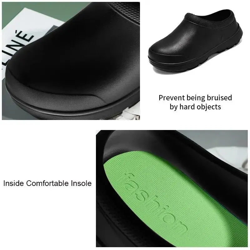 Oil-proof men's chef shoes Non-slip men's safety shoes Soft waterproof work shoes men's sandals Spring and autumn rain boots