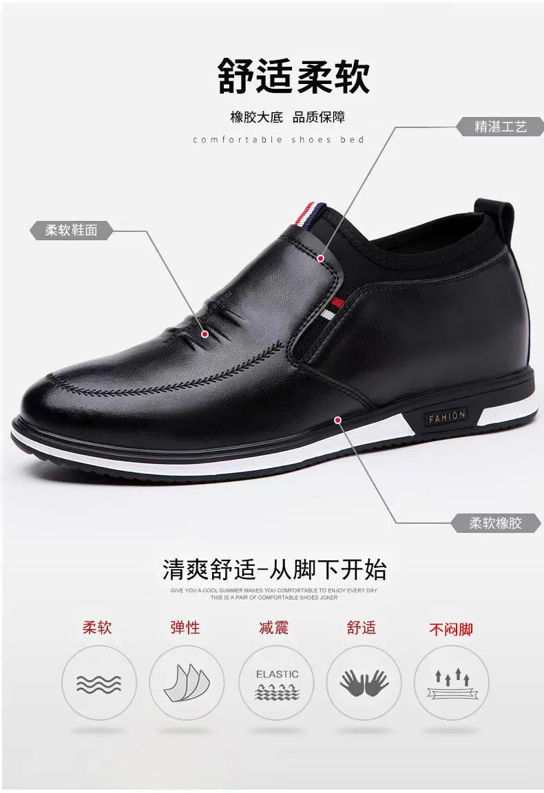 Leather Men Casua Shoes Business Leisure Shoes for Men Breathable Loafers Easy-Wearing Male Comfort Flats Fashion New Men Shoes