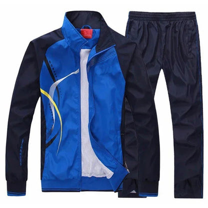 Men's Casual Tracksuit Running Jogging Athletic Sports Set Fitness 2 Pieces Jacket + Sweatpants Basketball Football Track Suits