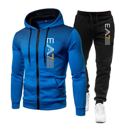 Men's suit with hat men's fashion shirt fitness activewear running clothing New autumn and winter clothing