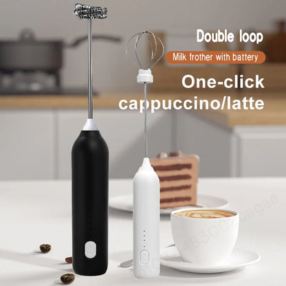 Wireless Milk Frother Electric Type-C Handheld Blender Stainless Steel Mini Coffee Maker Whisk Mixer For Coffee Cappuccino Cream