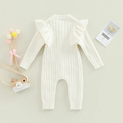 Ma&Baby 0-18M Winter Fall Baby Romper Newborn Infant Baby Boy Girl Knit Clothes Warm Long Sleeve Ruffle Jumpsuit  Soft Clothing