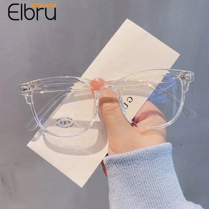 Elbru Anti-blue Light Myopia Glasses Frame Men Women Transparent Vision Protection Eyeglasses Unisex Non-prescription Glasses