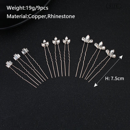 Rhinestone Hair Pins Forks Clips for Women Bridal Wedding Hair Accessories Pearl Hairpins Bride Headpiece Jewelry Gift Wholesale