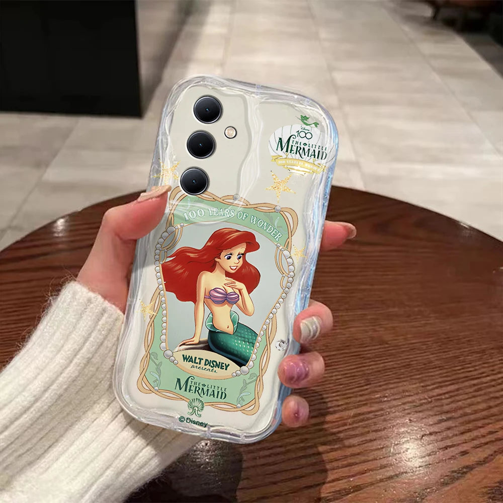 Disney Princess 3D Wave Phone Case For OPPO Reno 11 F 8 T 7 Z 6 5 4 Pro F23 F11 F9 4G 5G Soft Silicone Back Cover