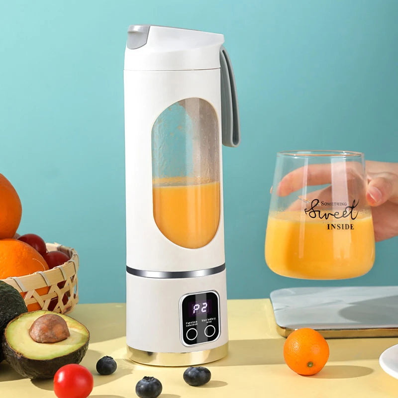 Portable Fruit Juice Blender Small Electric Juicer 12 Blade Head Juicer Cup Mixer Machine Smoothies Blender for Home 3000mAH