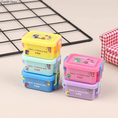 New 1PC 1/12 Dollhouse Mini Plastic Storage Box Model Dollhouse Home Life Scene Decoration Accessories For Kid Pretend Play Toy